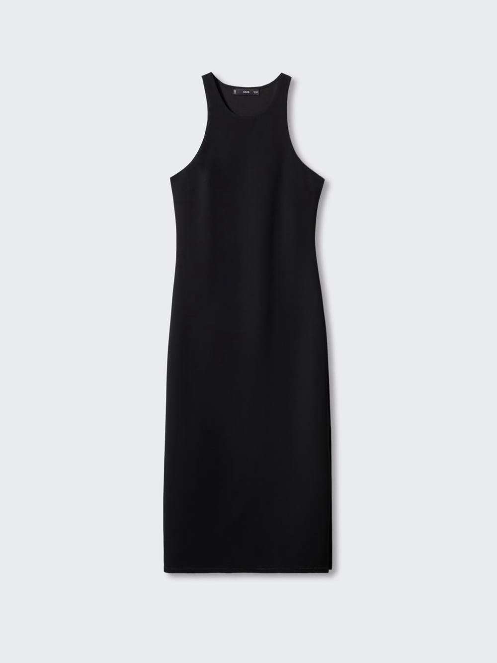 Mango Black High-Neck Sleeveless Midi Dress